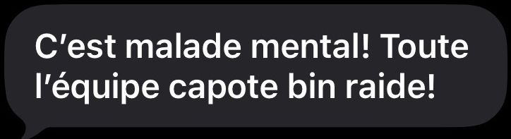 Capture du message de Yannick